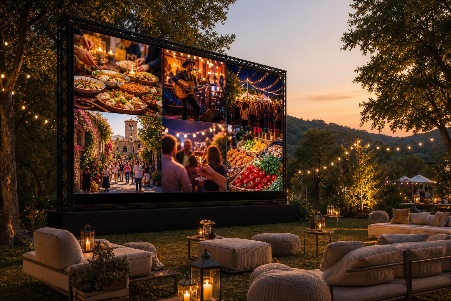 LED wall pubblicitario in un contesto naturale.